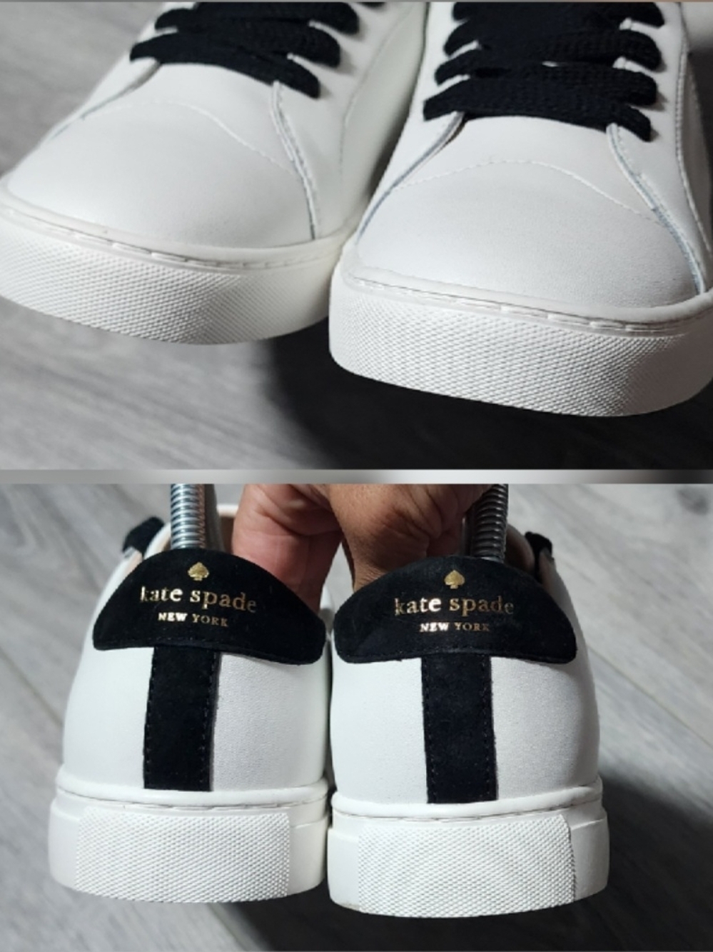 NWOB Kate Spade New York Fez White And Black Sneakers Womens Shoes Size 8.5 - Picture 5 of 8